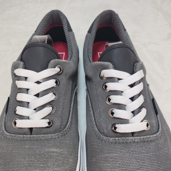 Vans Shoes Mens 12 Gray White Era Low Tops Fabric Canvas Skater Grunge Preppy - Picture 5 of 14
